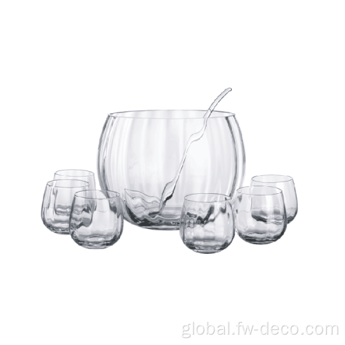 Glass Punch Set clear glass punch bowl glass punch set Factory